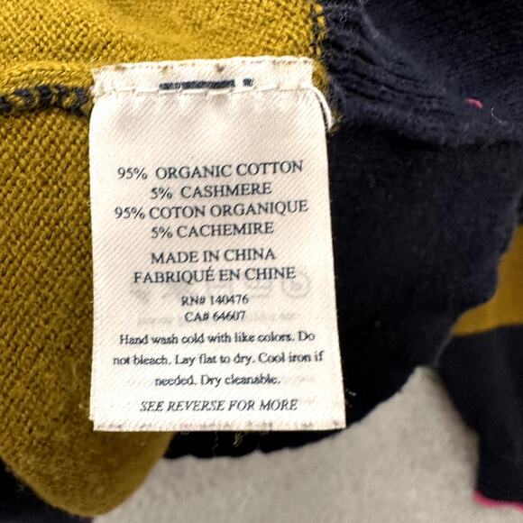 Faherty Ollie Small Knit Sweater Cashmere Blend Horizontal Stripes Crew Neck - Picture 10 of 10